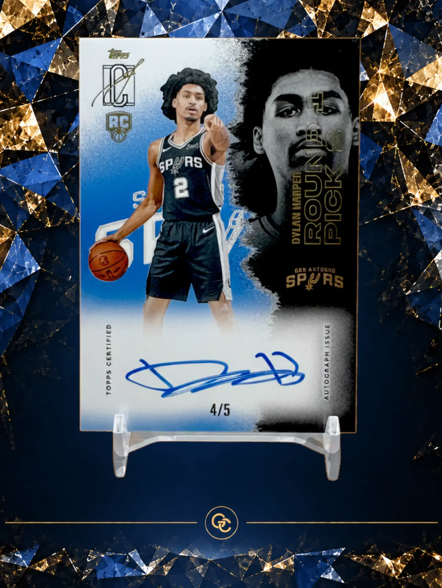 Carte Dylan Harper rookie autographiée 4/5 — Topps Signature, San Antonio Spurs